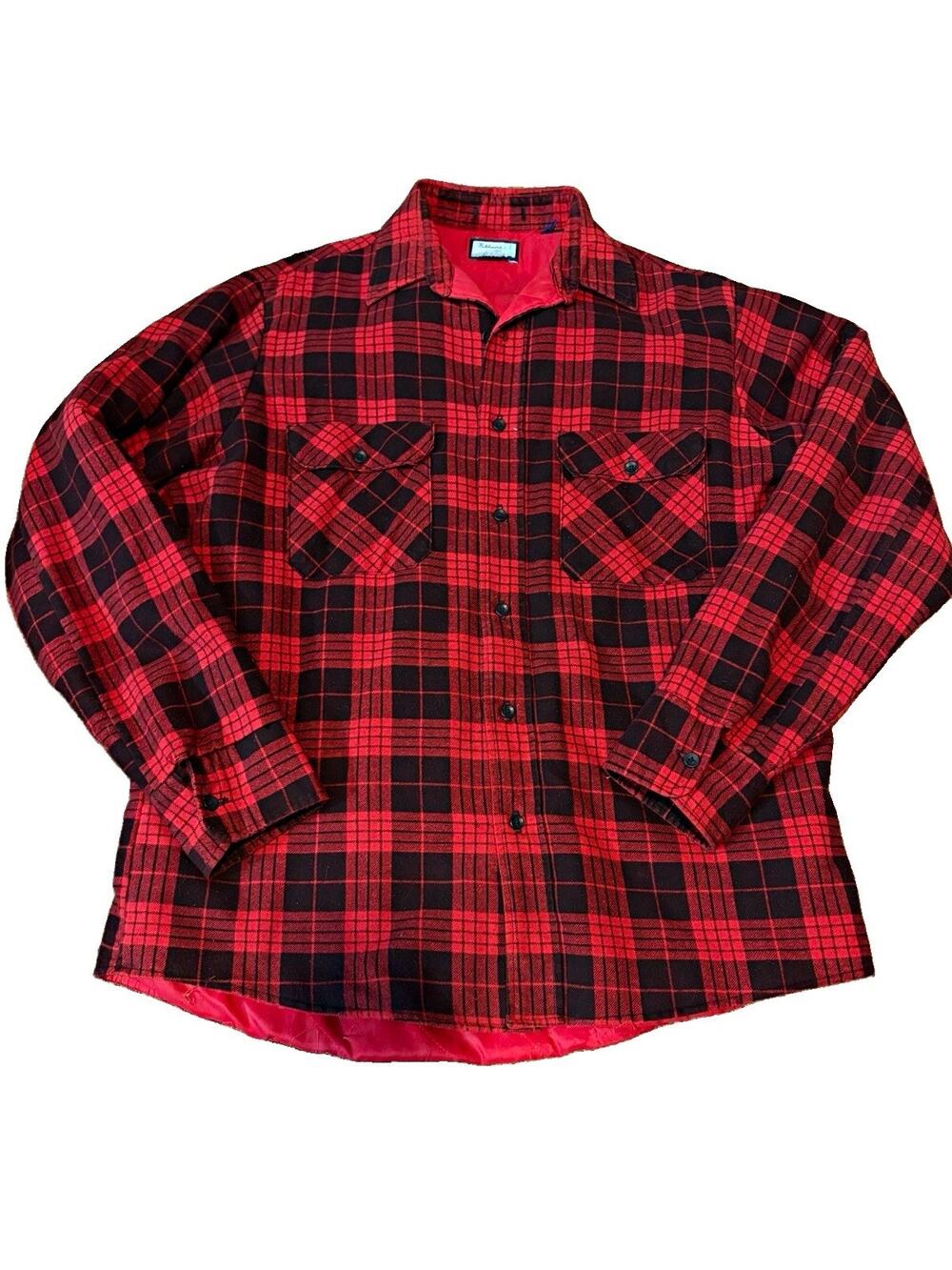 Vintage Fieldmaster Men's Plaid Flannel Lined Button-Up Shacket